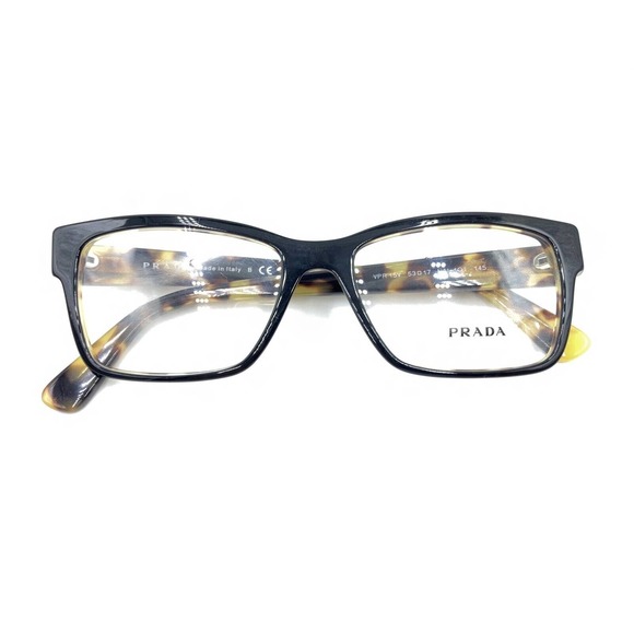 Prada VPR 15V NAI-1O1 Black Brown Tortoise Eyeglasses Frames 53-17 145 Italy - Picture 12 of 12